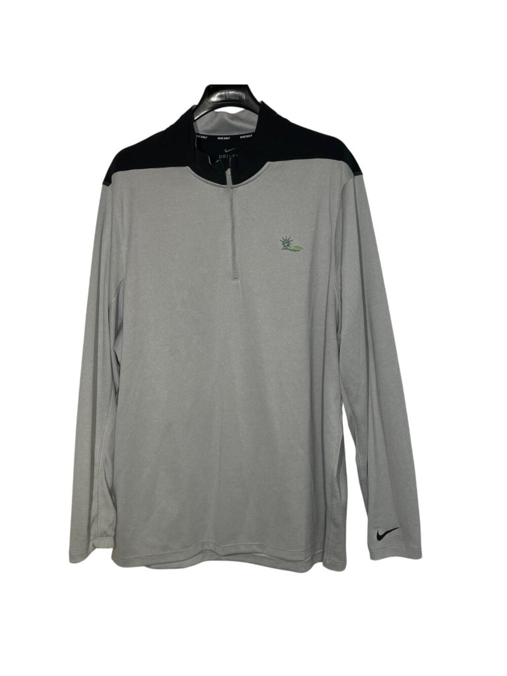 Nike Golf Dri-Fit Athletic Quarter Zip Pullover Gray Sz XXL Company Logo